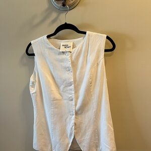 Paper Heart White Vest Sleeveless Designed in Australia Size Large
